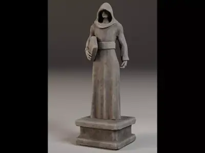 Robed Statue Low-poly 3D model