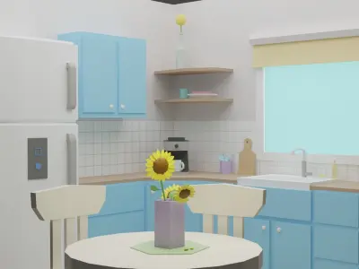Kitchen 16 Low-poly 3D model