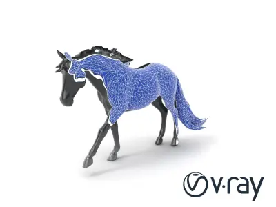 Dynamic Black Horse model pack Low-poly 3D model