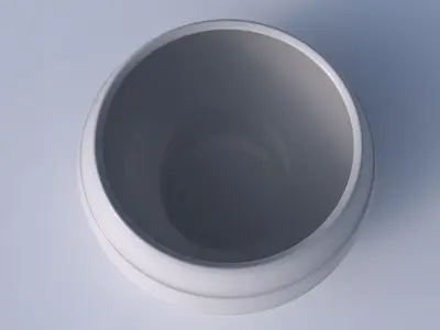 Bowl spheric twisted with smooth horizontal ribbons 3D print model