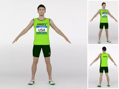 Athlete Runner 05 3D model