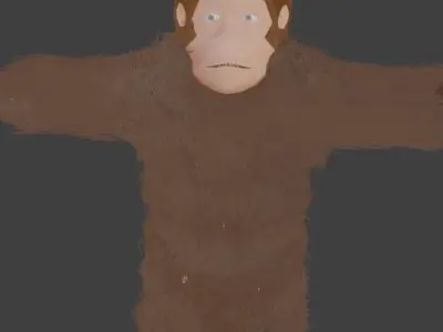 3D Ape A Low-Poly Model chimpanzee Low-poly 3D model