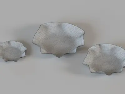 Tidepool Bowls Set Of 3 Grey 3D model