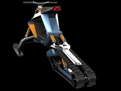 Snowmobile futuristic snow bike 3D model