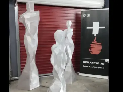 abstract family polygon model sculptures  3D print model