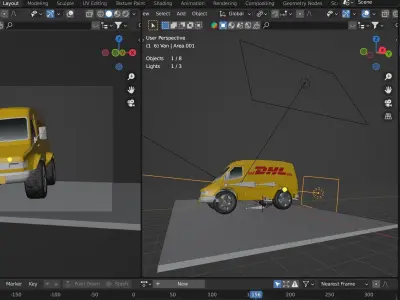 Cartoon VAN Low-poly 3D model