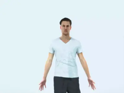 Virtue D Animated Rigged Sports Man Low-poly 3D model