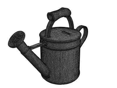 Rustic Watering Can Piggy Bank Low-poly 3D model