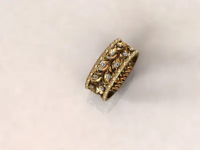 Petals Ring leaves 2 3D print model