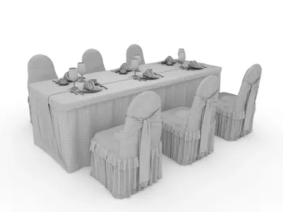 Banquet Table and Chair 139 3D model