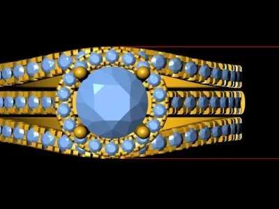  Wedding Daimond Ring  3D print model