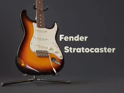 Fender Stratocaster Electric Guitar 3D model