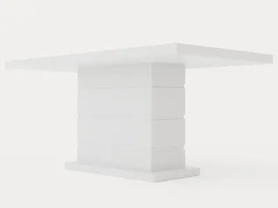 Ratliff Extensionable Dining Table 160 Cm White Low-poly 3D model