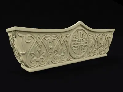 Central decor ornament for furniture 3D model 1031