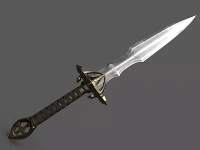 Paladins Sword - Gold - One Handed Sword Low-poly 3D model