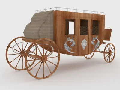 Western Wagon 4 3D model