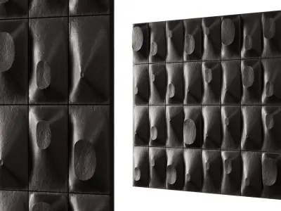 Wall art panel 06 LOuef centre dEtudes Ceramic 3D model