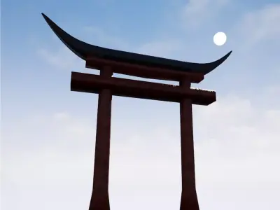 Exclusive model for Unreal Engine    A 3D model of a torii gate Free 3D model