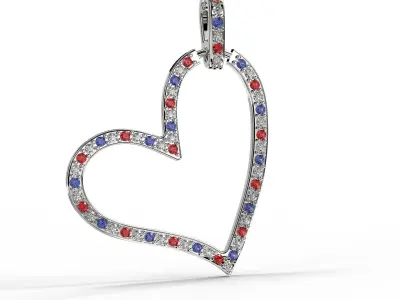 Heart stones Pendant 3D Design 3D print model