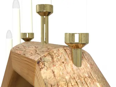 Wooden candle holders  Low-poly 3D model