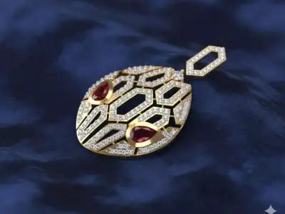 Snake Head-Inspired Luxury Pendant 3D print model