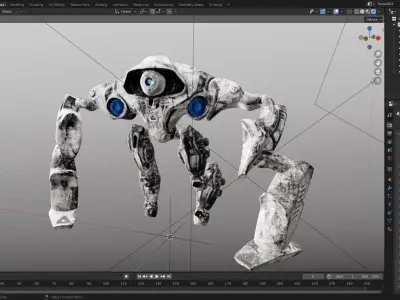 Hard Surface Robot  Free 3D model