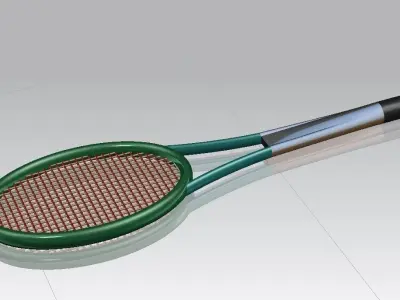 Racket tennis with handle Free 3D model