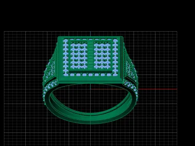 Print Ready STL 3DM  Gents Rings Diamond Men Ring  3D print model 29