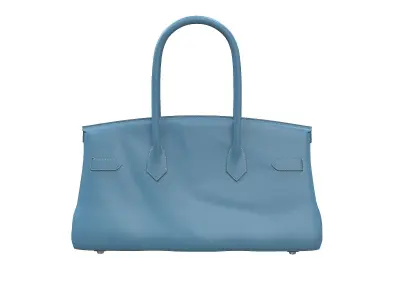 Hermes Birkin Bag 42 Blue Low-poly 3D model