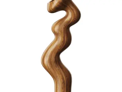 Wooden Vase Low-poly 3D model