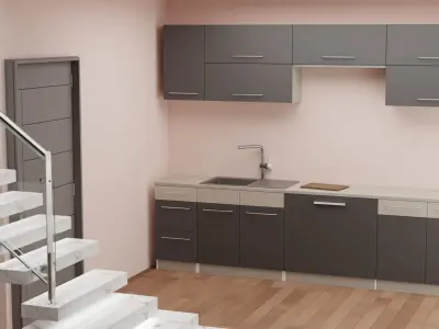 Doublefloor apartment interior 3D model