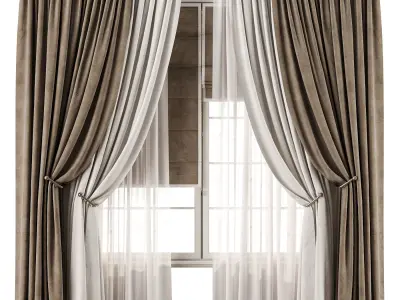 Curtain with Roman 60 3D model