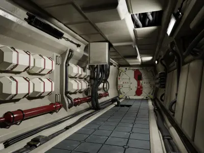 Scifi Corridor Modular 3D model