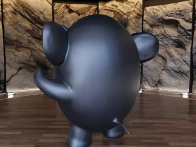 CHarly Angry Elephant Figure Fan ARt Toy  3D print model