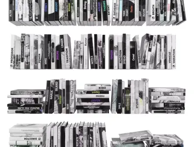 Books 150 pieces 2-6-1 Low-poly 3D model