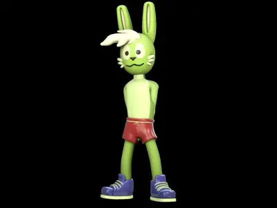 Cartoon Character Hare Low-poly 3D model