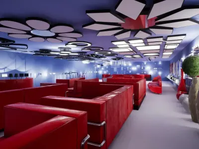 Interior Furniture and Props Low-poly 3D model