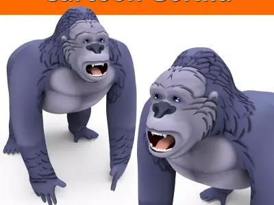 Cartoon Gorilla 3D Models game ready Low-poly 3D model