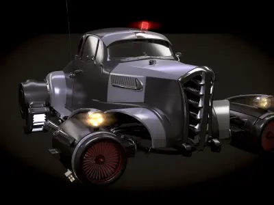 Retro futurustic car 3D model