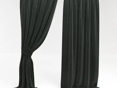 Curtains pair of 3D model