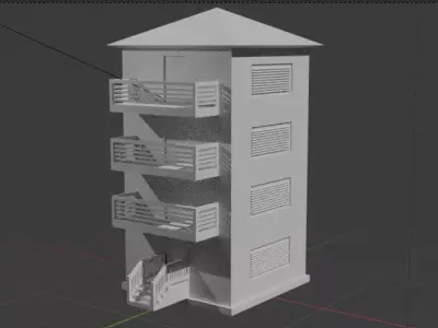 Awesome customizable 3d building model Low-poly 3D model