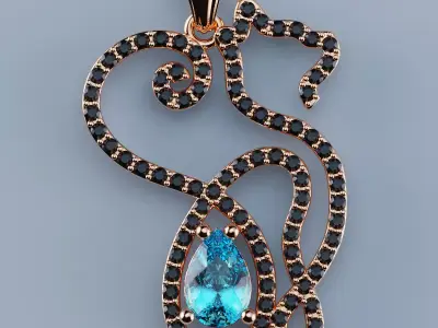 Pendant Cat 02model 3D  print 3D print model