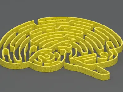 yellow brain maze 3D model