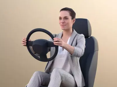 Juliette 10779 - Business Woman Driving A Car 3D model