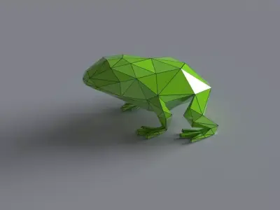 Frog lowpoly 3D print model polygonal Low-poly 3D model