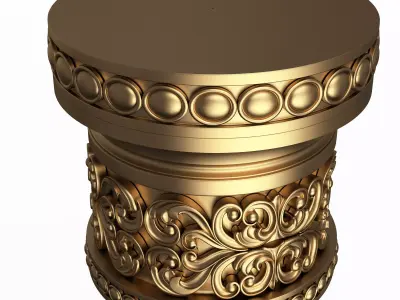 Carved Capital 0803 Low-poly 3D model