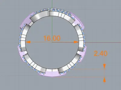 Messika Ring - Move Link Multi Pave 3D print model