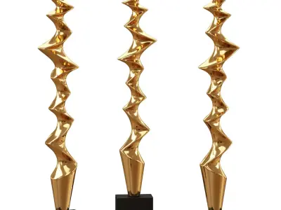 Abstract metal sculpture 3D model