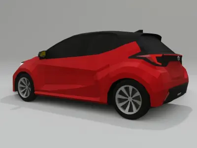 Toyota Yaris 2021 low poly 3D model Low-poly 3D model