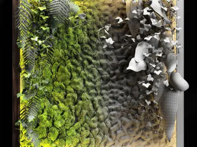 Vertical garden Moss modules 3 3D model